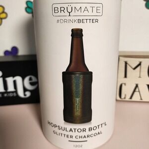 BruMate Hopsulator Bottl 12oz Insulated Bottle Cooler Glitter Charcoal NWT